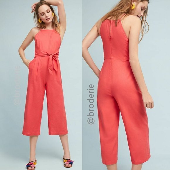 Anthropologie Pants - Anthropologie Tied Linen Jumpsuit new